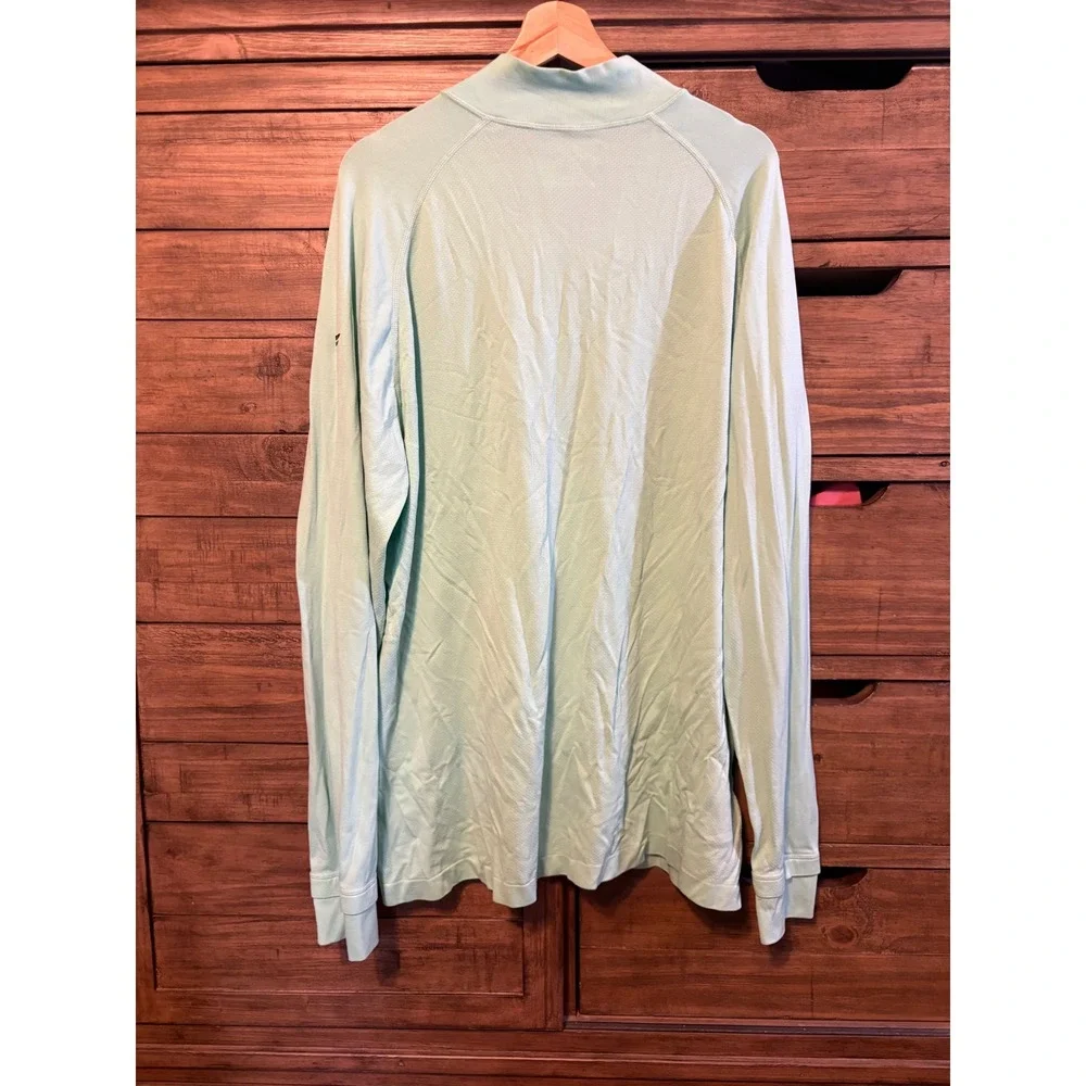 Fabletics Mens Quarter Zip Pullover Mint Green XXL Long Sleeve Athletic Top